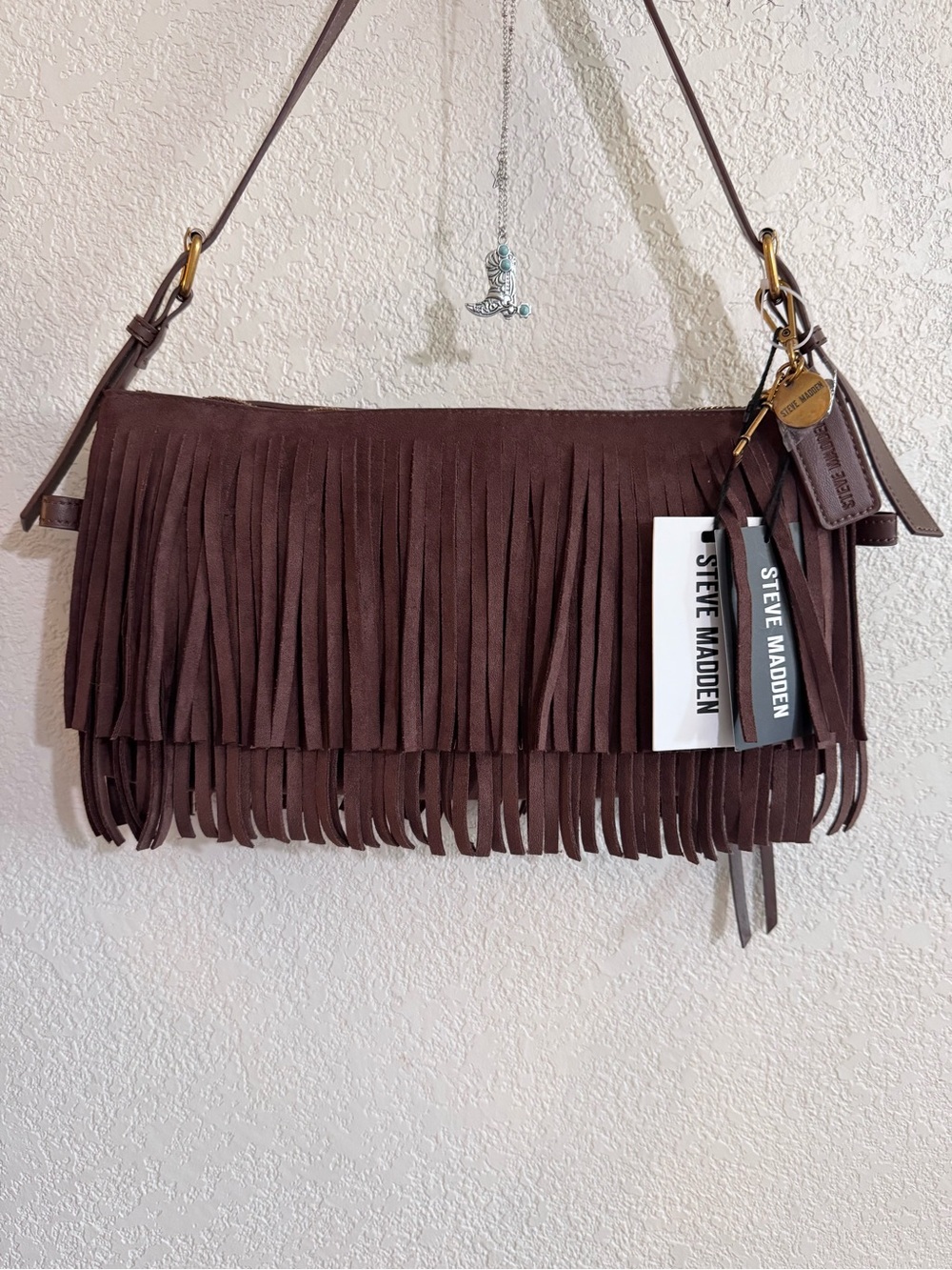 Steve Madden Brown Fringe Shoulder Bag